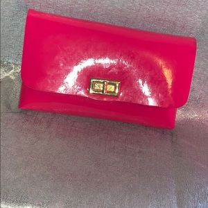 Hot pink clutch